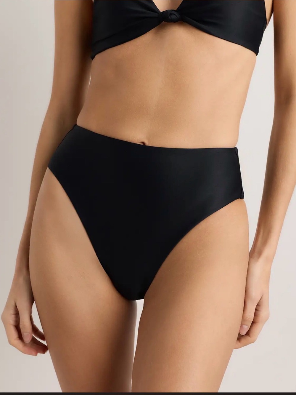 Quince Black Italian High-Leg Bikini Bottom Small
